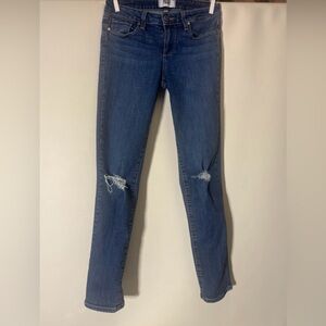 Paige Classic Blue Distressed Women's Jeans